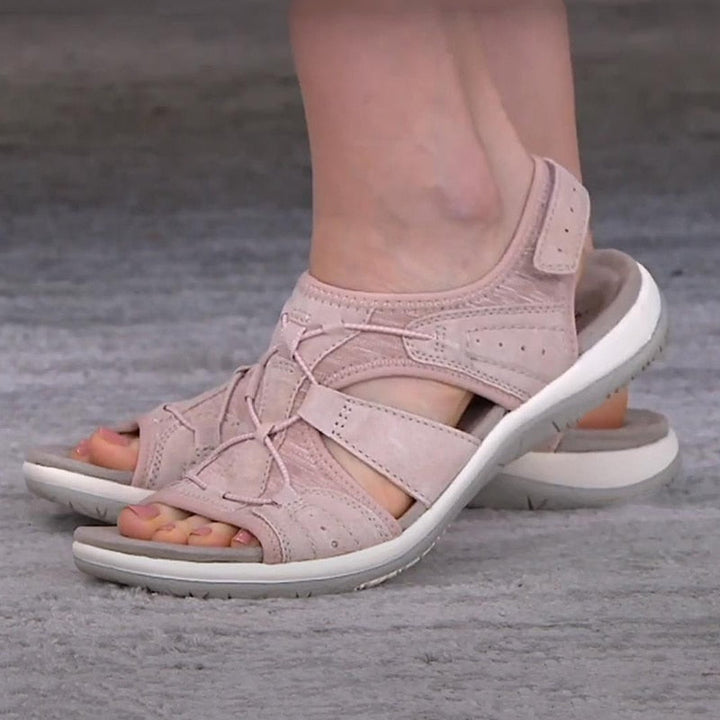 Heidi - Damen Sandalen mit Klettverschluss und Mesh-Einsätzen