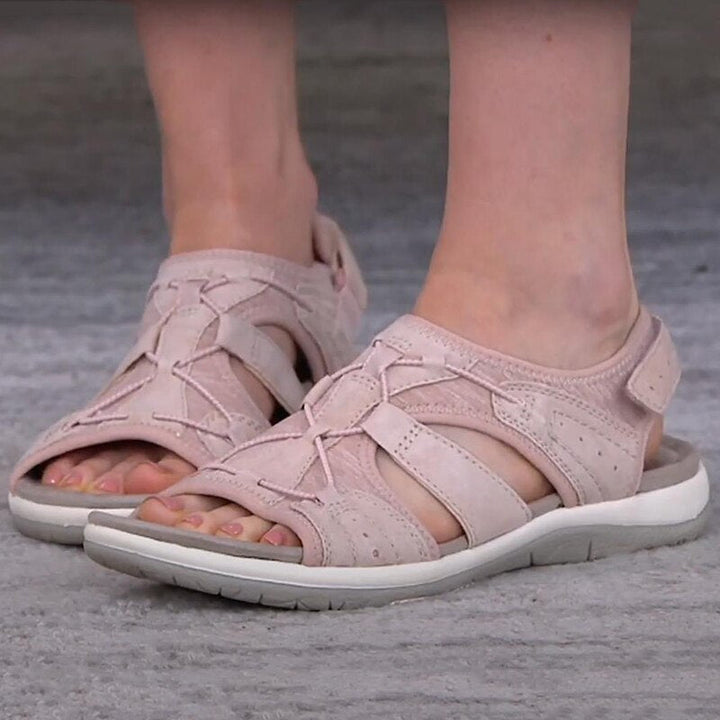 Heidi - Damen Sandalen mit Klettverschluss und Mesh-Einsätzen