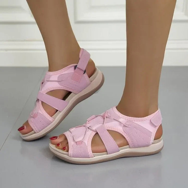 Heidi - Damen Sandalen mit Klettverschluss und Mesh-Einsätzen
