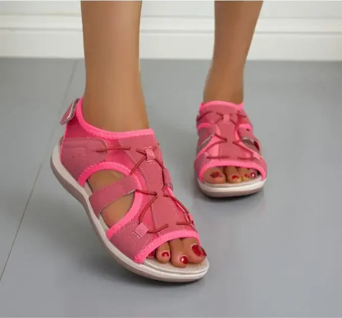 Heidi - Damen Sandalen mit Klettverschluss und Mesh-Einsätzen