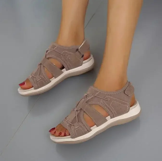 Heidi - Damen Sandalen mit Klettverschluss und Mesh-Einsätzen