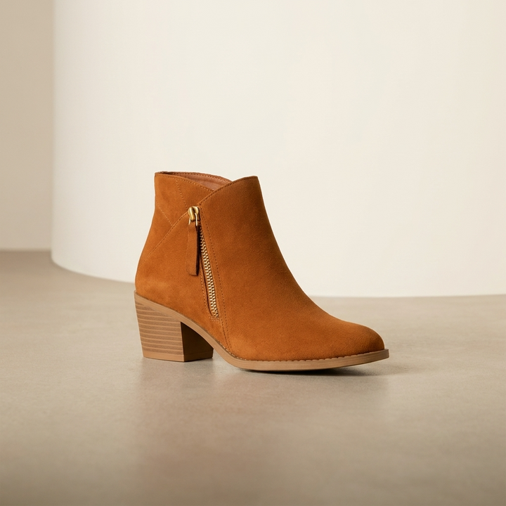 Orthopädische Stiefeletten für Damen mit Seitenreißverschluss und Blockabsatz
