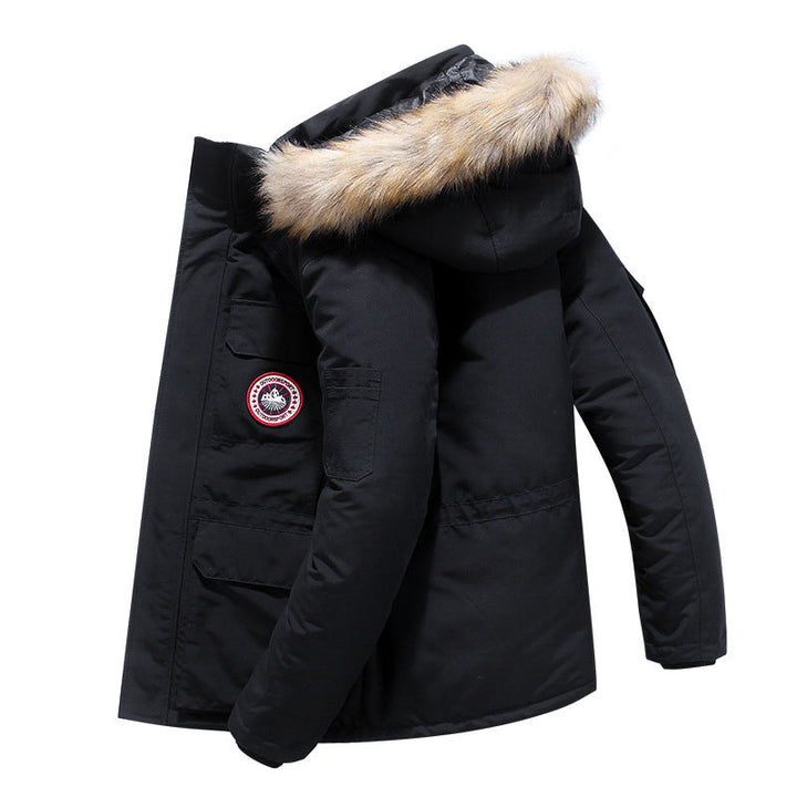 Dravund | Herren Winterjacke Gefütterte Parka mit Fellkapuze