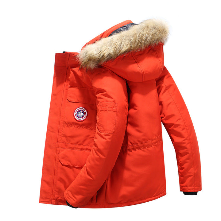Dravund | Herren Winterjacke Gefütterte Parka mit Fellkapuze