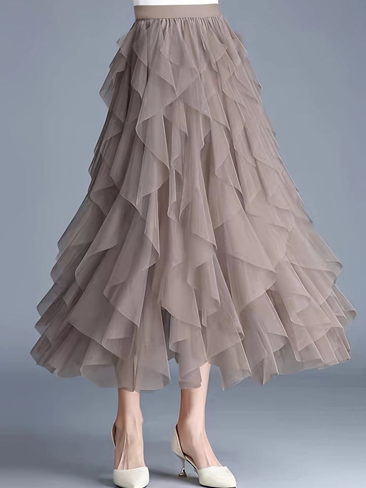 Damenrock Elegante Mehrlagige Volant Romantisches Festkleid