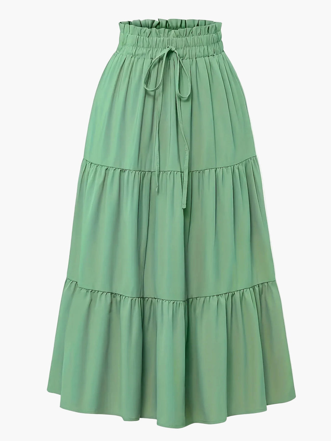 Damenrock mit Smockbund Eleganter Alltagsstil Midi Volantrock