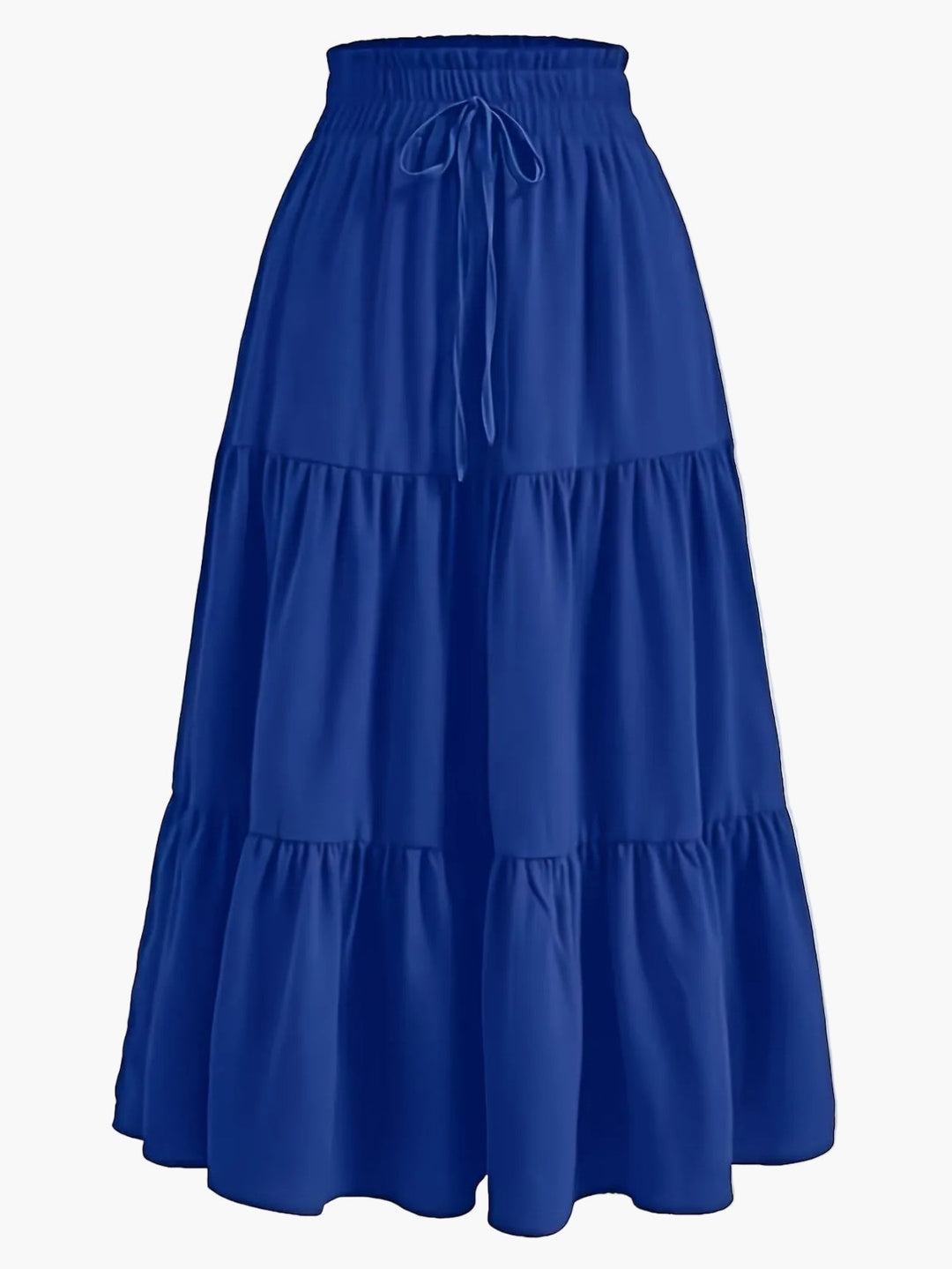 Damenrock mit Smockbund Eleganter Alltagsstil Midi Volantrock