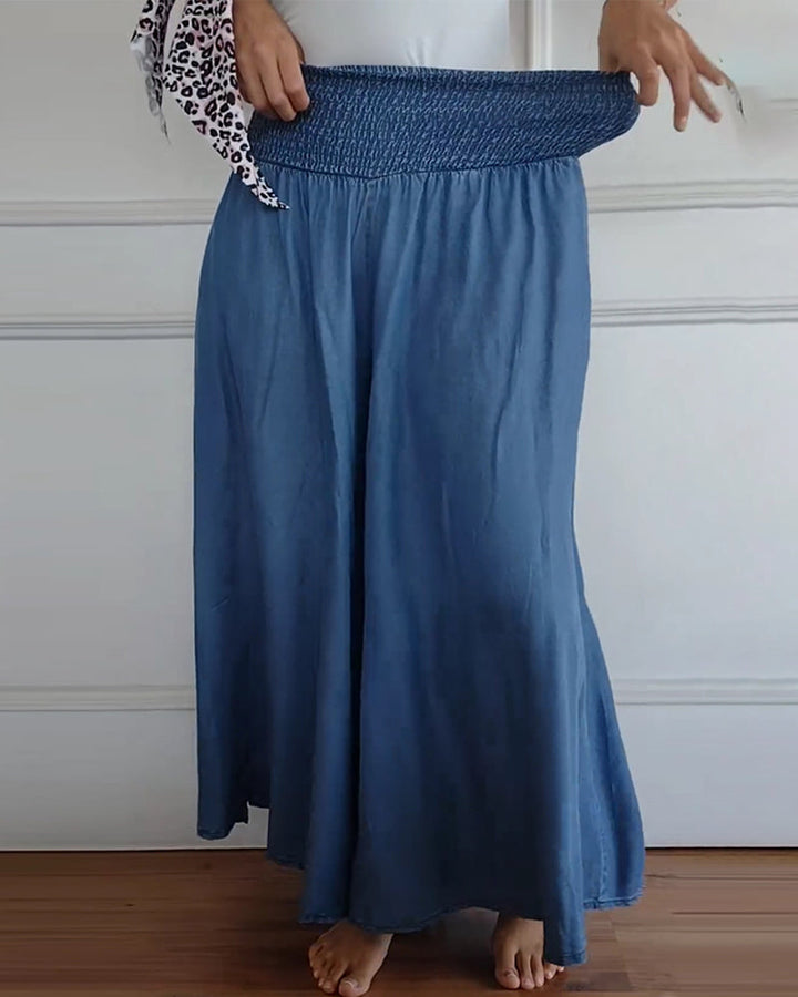 Damen Weite Hose Rock Eleganter Boho-Stil mit Hoher Taille und Weiten Beinen – Perfekt für Alltag und Urlaub
