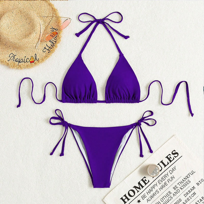 Donna – Bikinis mit Bindebändern in einfarbig
