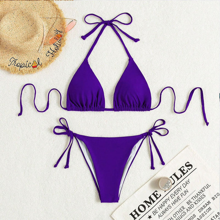 Donna – Bikinis mit Bindebändern in einfarbig