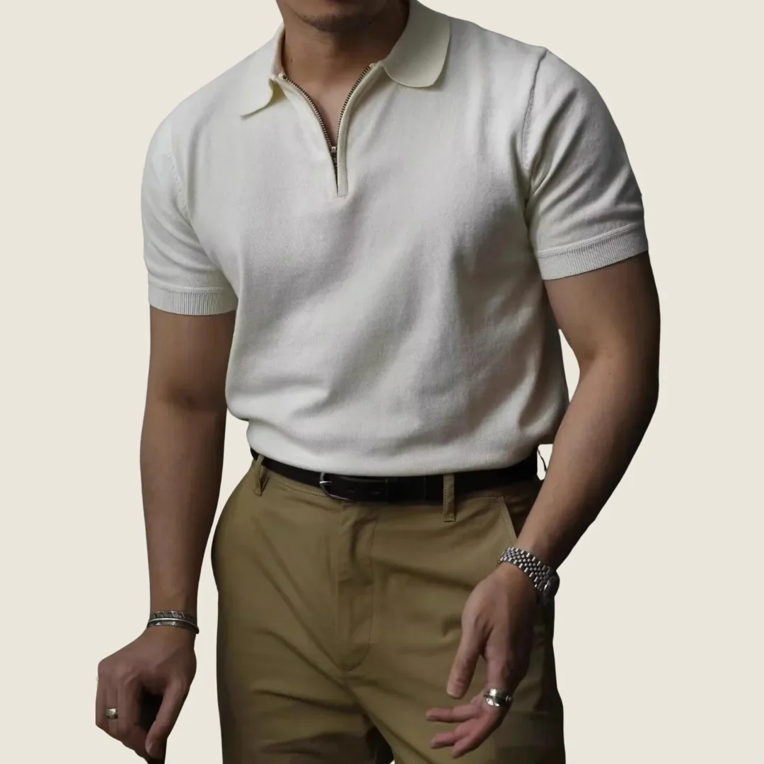 Elmar | Herren Poloshirt Mit Reißverschluss Sommer
