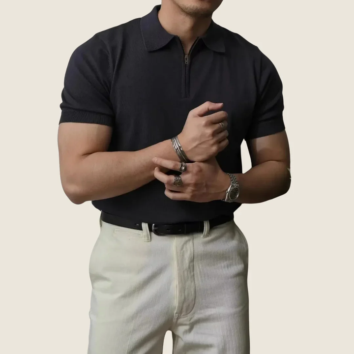 Elmar | Herren Poloshirt Mit Reißverschluss Sommer