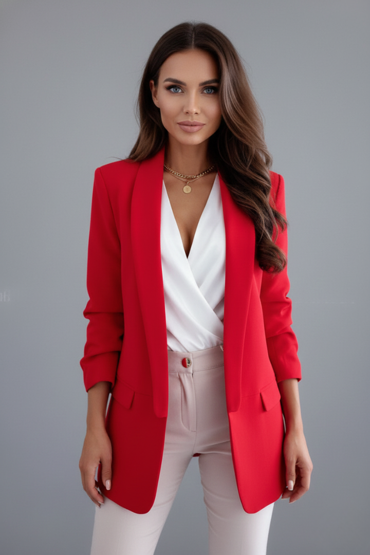 Elysia | Damen Fitted Wrap Kragen Blazer