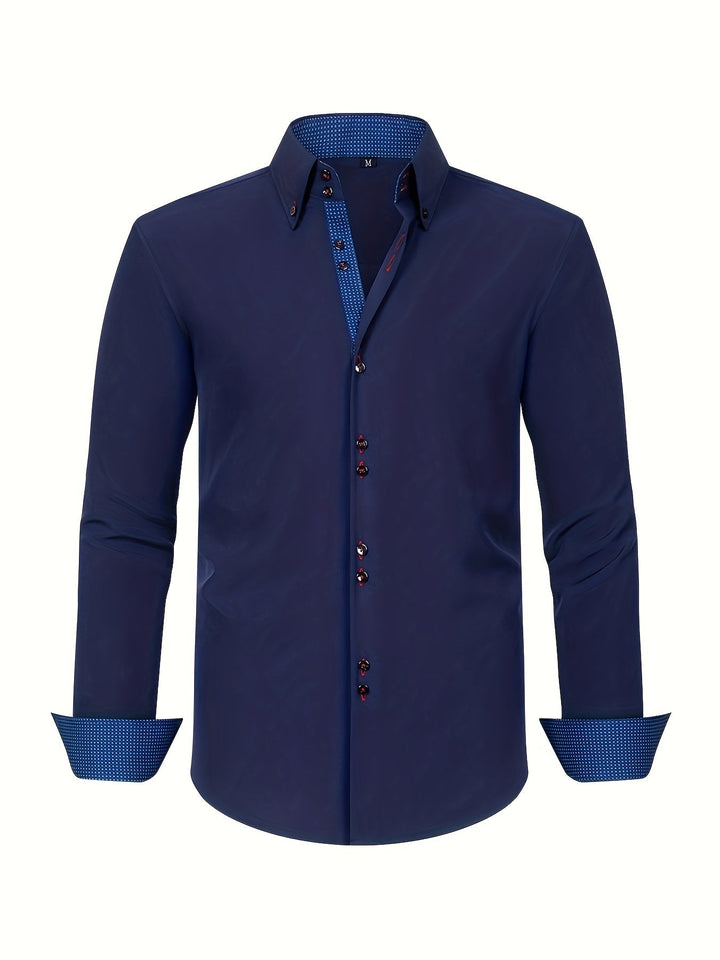 ALBERTO | ELEGANTE LEICHTE HEMD MIT KONTRASTDETAILS