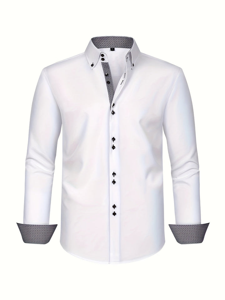 ALBERTO | ELEGANTE LEICHTE HEMD MIT KONTRASTDETAILS