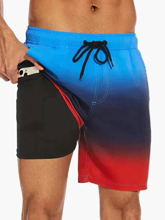 Herren-Badeshorts mit Kompressions- und schnell trocknendem Stoff