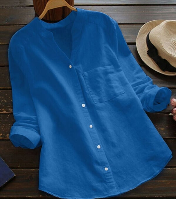 Bluse Damen Langarm Stehkragen