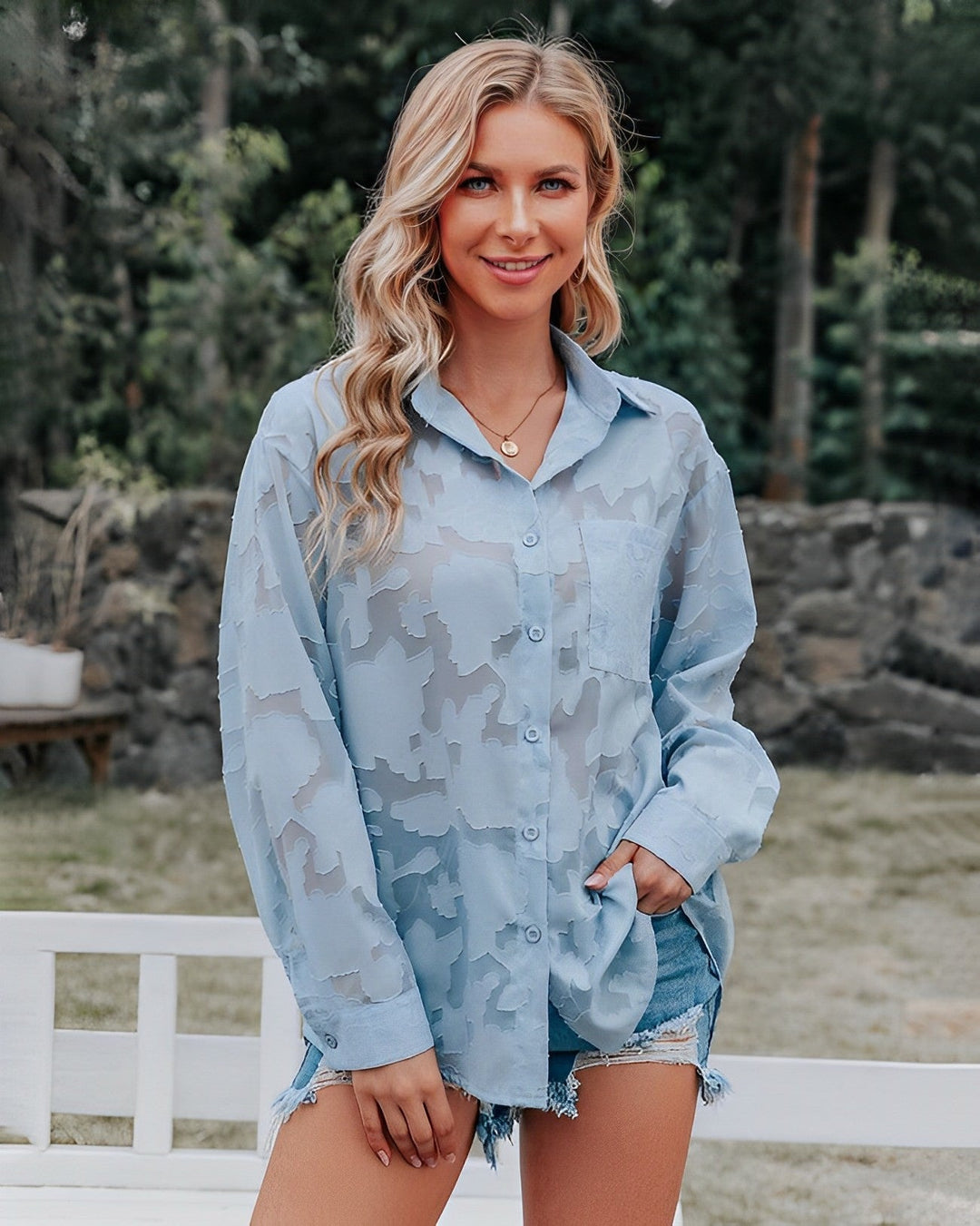 Modische Bluse für Frauen | Lange Ärmel