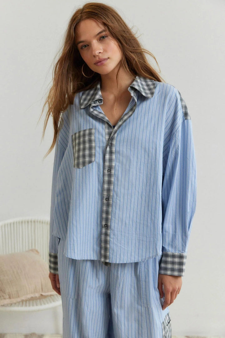 Fenella | Übergroßes Pyjama-Set mit Knopfleiste für Damen