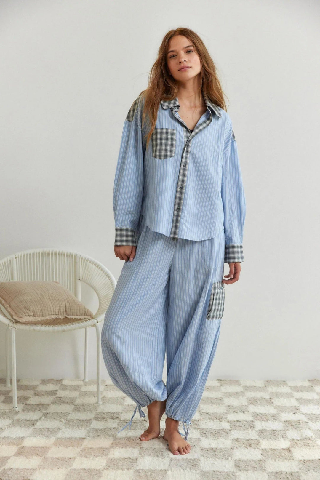 Fenella | Übergroßes Pyjama-Set mit Knopfleiste für Damen