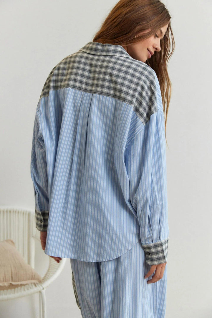 Fenella | Übergroßes Pyjama-Set mit Knopfleiste für Damen