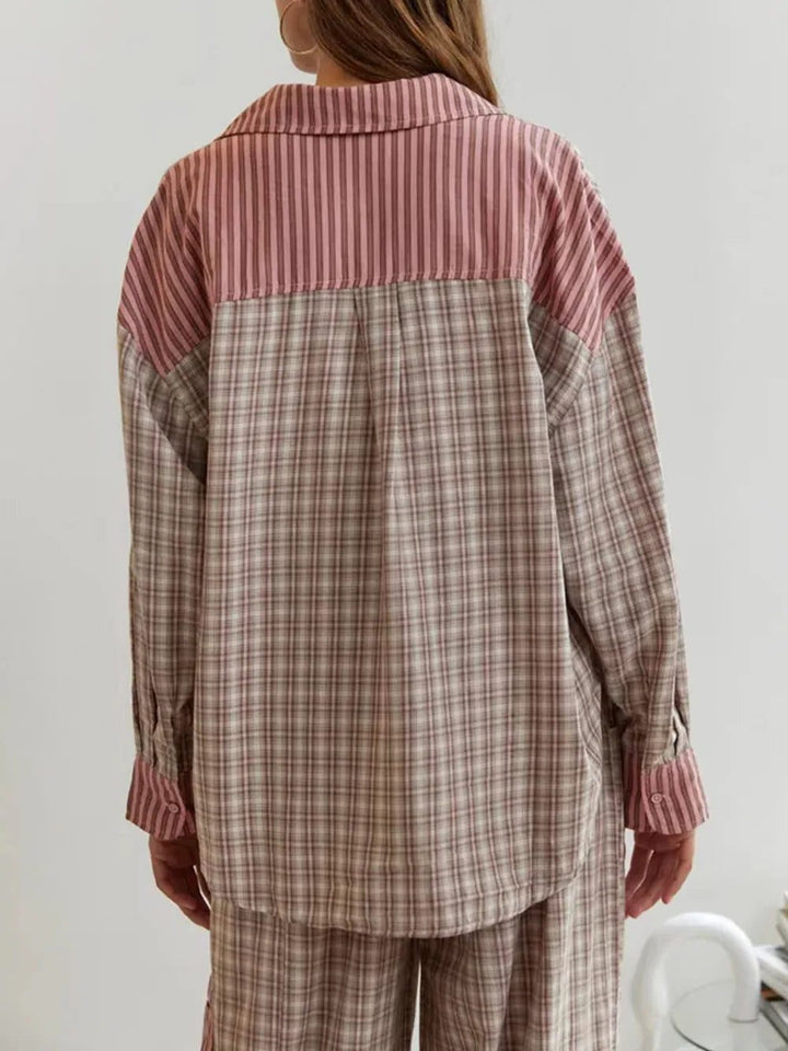 Fenella | Übergroßes Pyjama-Set mit Knopfleiste für Damen
