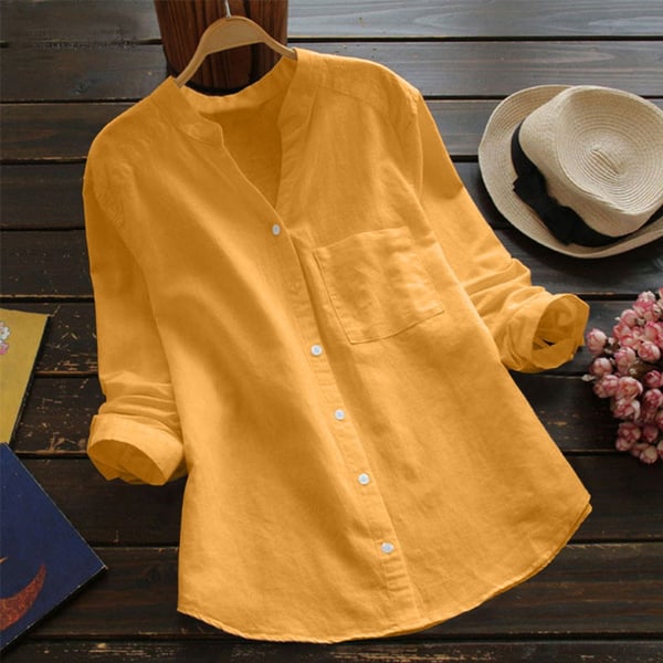 Bluse Damen Langarm Stehkragen