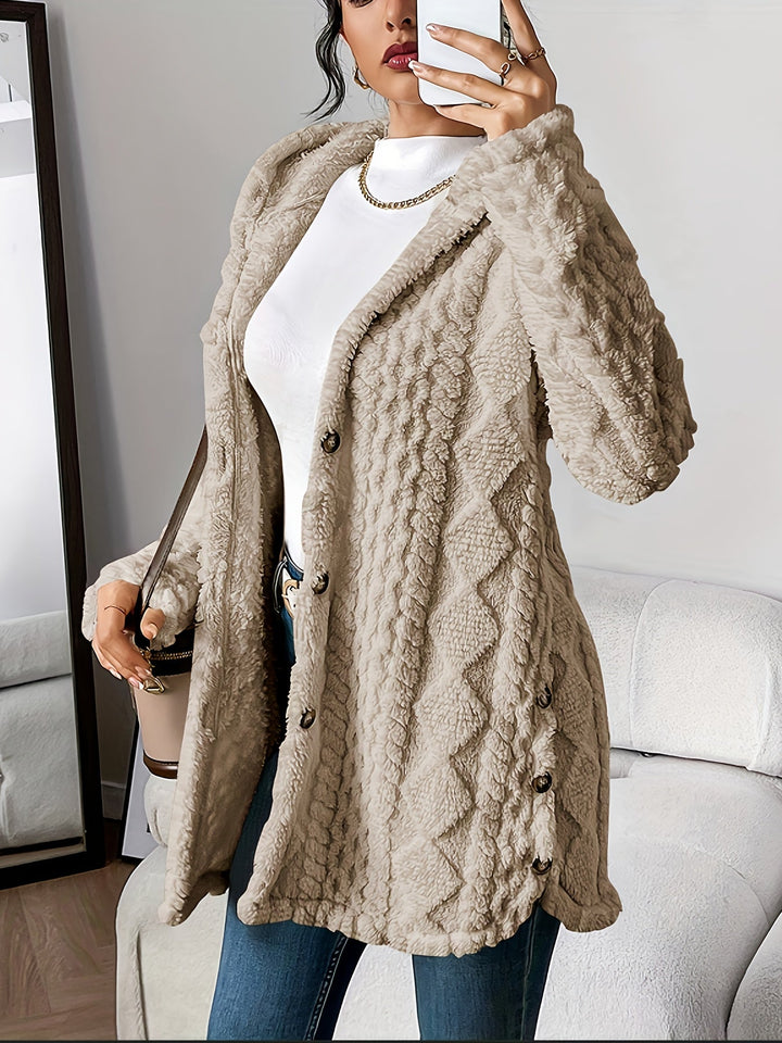 Strickjacke für Damen mit Kapuze im lässigen Stil