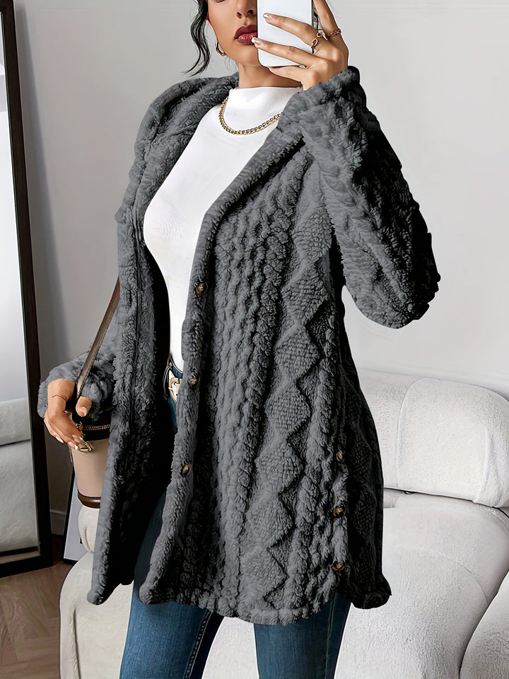 Strickjacke für Damen mit Kapuze im lässigen Stil
