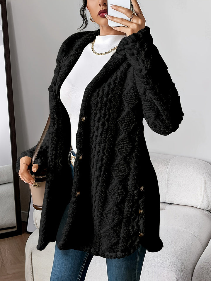 Strickjacke für Damen mit Kapuze im lässigen Stil