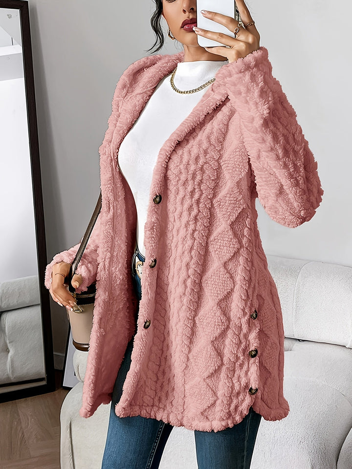 Strickjacke für Damen mit Kapuze im lässigen Stil