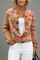 Strickjacke mit Blumenmuster