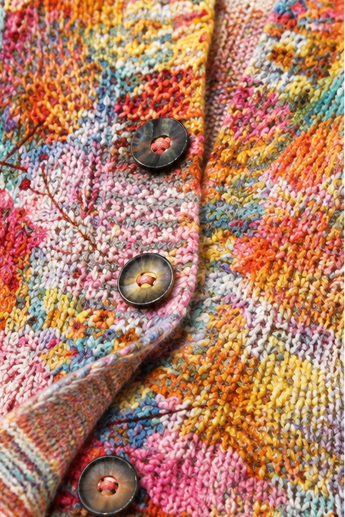 Strickjacke mit Blumenmuster