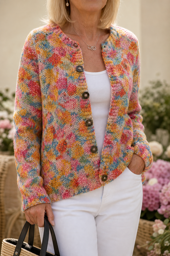 Strickjacke mit Blumenmuster