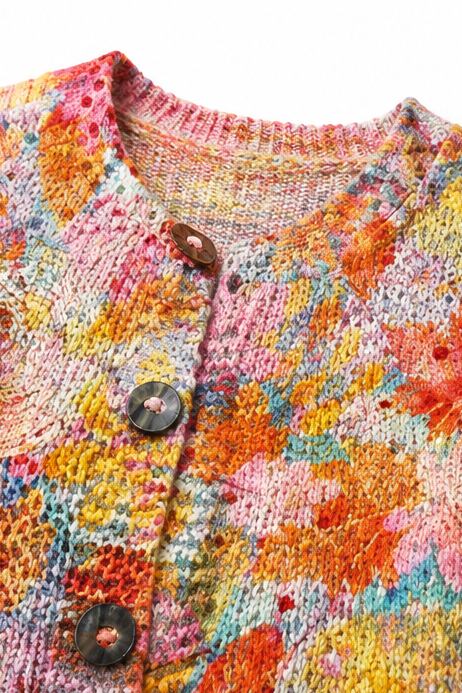 Strickjacke mit Blumenmuster