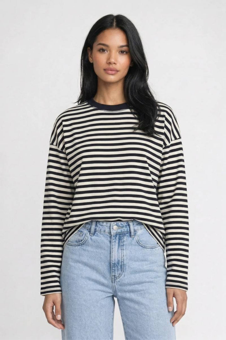 Gestreiftes Top Damen - Oversized | Lange Ärmel