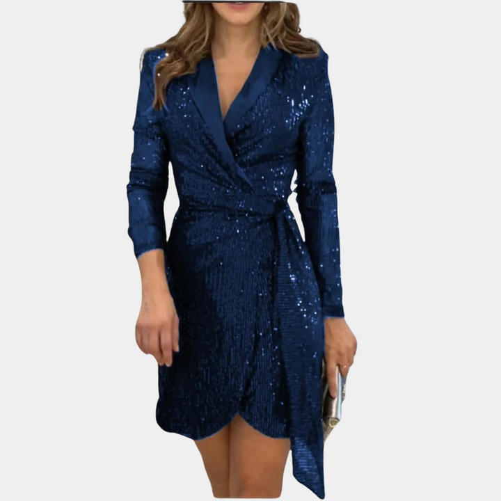 Odilia | Pailletten Blazerkleid mit Gürtel