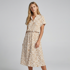 Elizabeth - Damen Midi Hemdkleid mit Tierdruck und kurzen Ärmeln