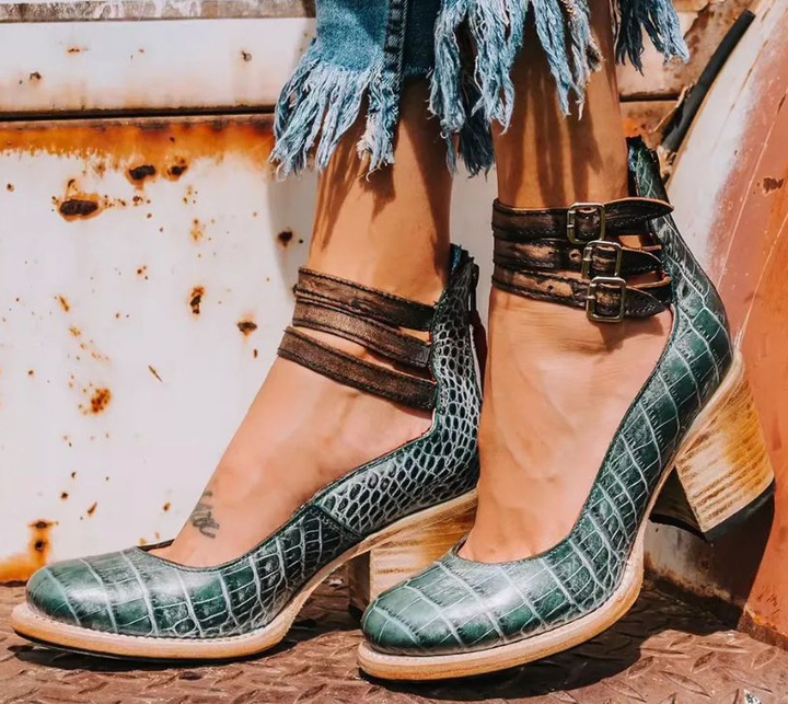 VIVIANA – Vintage Blockkheeled Stiefe