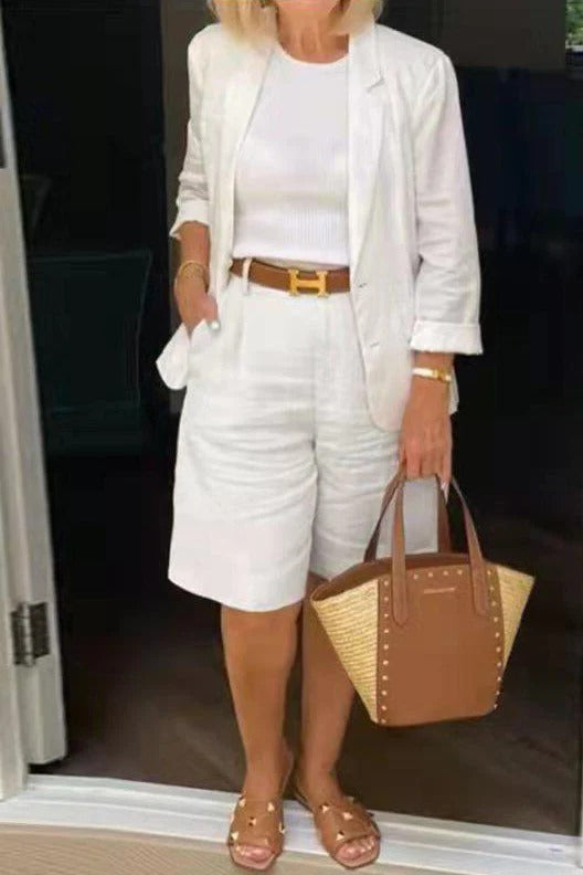 Reagan | Damen Blazer &amp; Bermuda Shorts Zweiteiliges Set