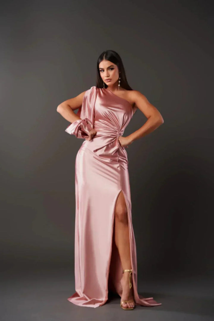 Isolde | Ein-Schulter Maxi Kleid mit Eleganter Spalte
