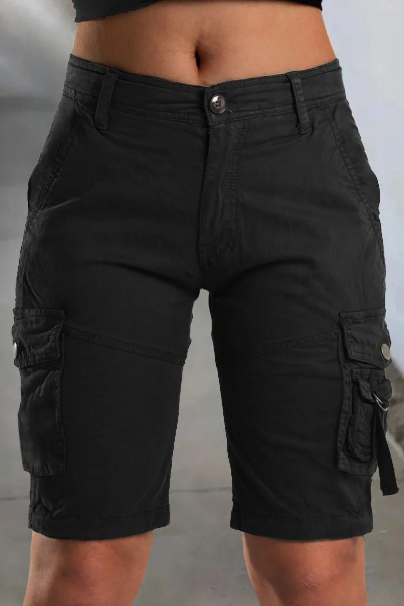 Kurze Cargo-Shorts mit Seitentaschen für Damen | Ideal für den Sommer und Outdoor-Aktivitäten