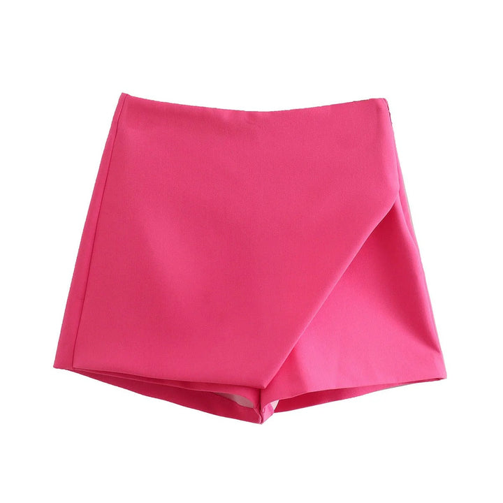 Asymmetrische Shorts-Rock mit seitlichem Reißverschluss für Frauen | Ideal für den Frühling