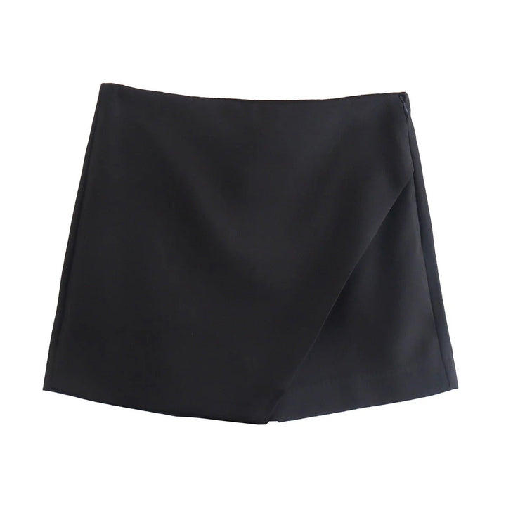 Asymmetrische Shorts-Rock mit seitlichem Reißverschluss für Frauen | Ideal für den Frühling