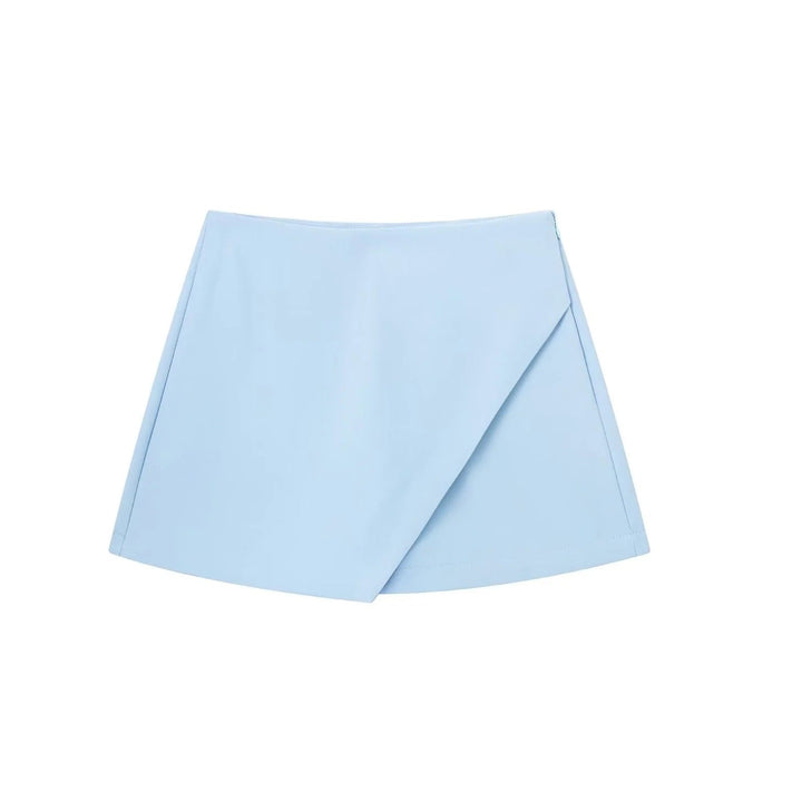 Asymmetrische Shorts-Rock mit seitlichem Reißverschluss für Frauen | Ideal für den Frühling