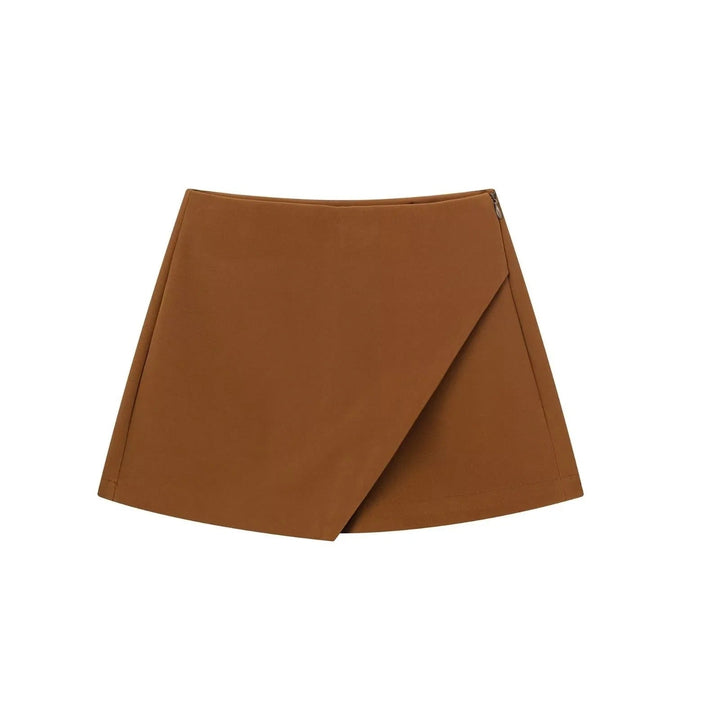 Asymmetrische Shorts-Rock mit seitlichem Reißverschluss für Frauen | Ideal für den Frühling