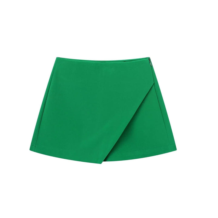 Asymmetrische Shorts-Rock mit seitlichem Reißverschluss für Frauen | Ideal für den Frühling