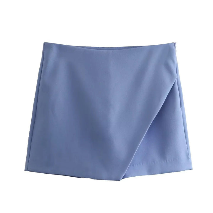 Asymmetrische Shorts-Rock mit seitlichem Reißverschluss für Frauen | Ideal für den Frühling