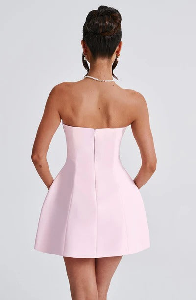 Sandra - Strapless Strukturiertes Korsett-Minikleid mit Taschen