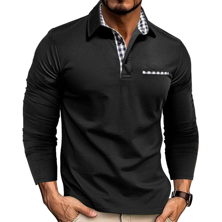 Elegantes Herrenpolo mit langen Ärmeln, moderner Stil für Business und Freizeit